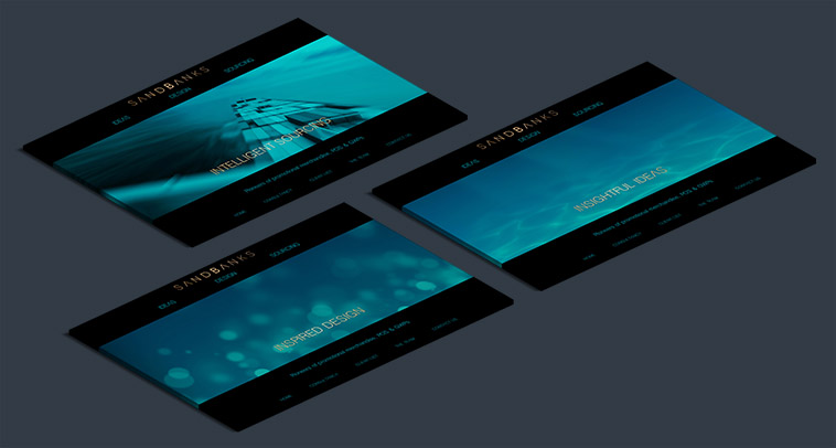 sandbanks perspective homepage design mockup